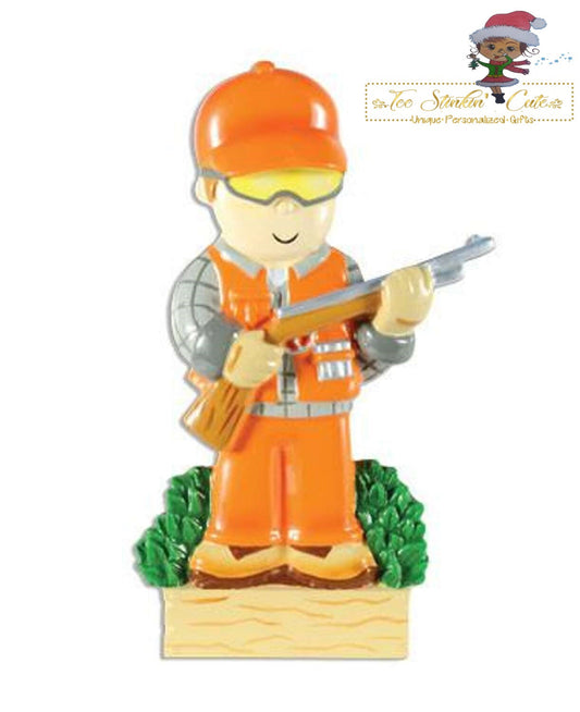 Christmas Ornament Orange Hunter/ Kids/ Men- Personalized + Free Shipping!