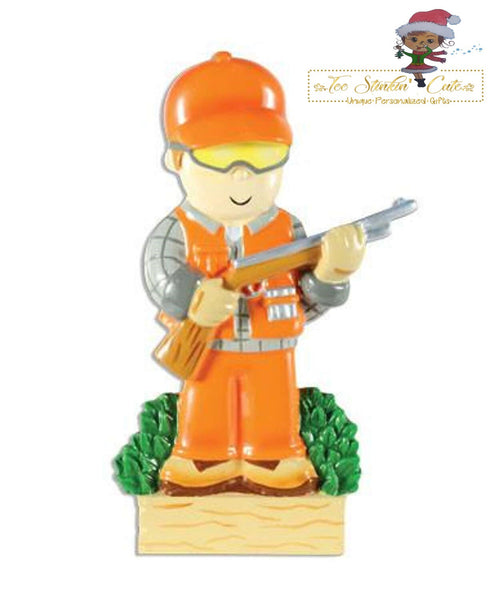 Christmas Ornament Orange Hunter/ Kids/ Men- Personalized + Free Shipping!