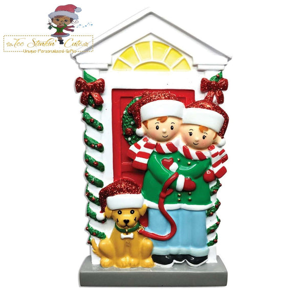 Personalized Christmas Ornament Family of 2 with Dog/ Couple/ Newlywed/ Best Friends + Free Shipping!