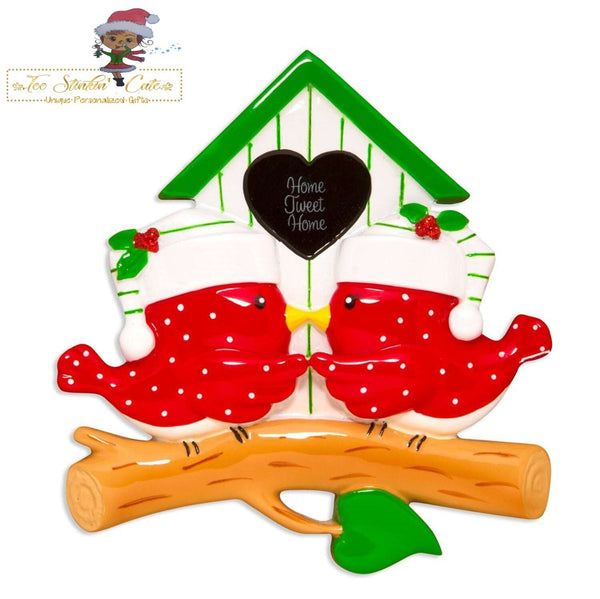 Personalized Christmas Ornament Bird Family of 2