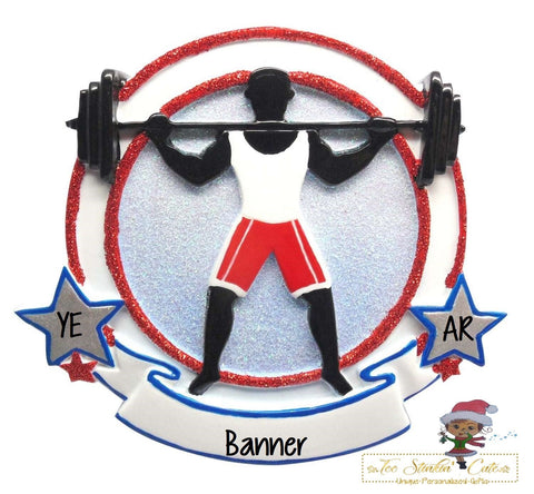 Christmas Ornament Weight Lifter/ Gym/ Workout/ Men/Competition- Personalized + Free Shipping!