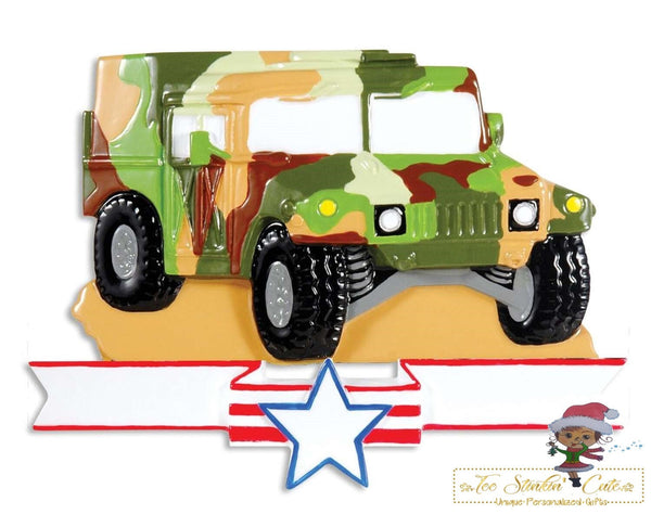 Christmas Ornament Army HumVee/ Military/ Troop/ Hummer- Personalized + Free Shipping!