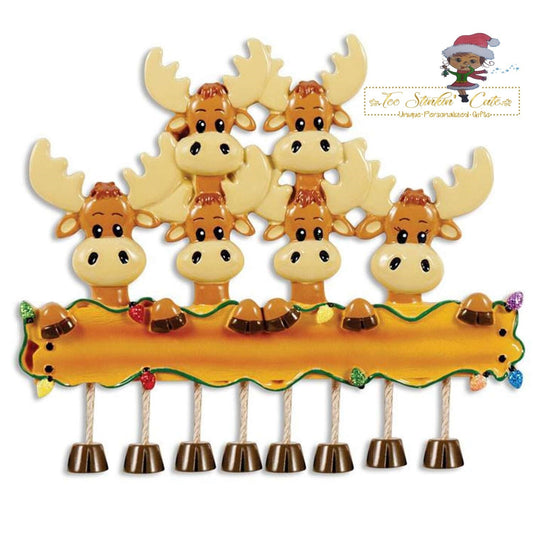 Christmas Ornament Moose Family of 6/ Friends/ Coworkers - Personalized + Free Shipping! Reindeer