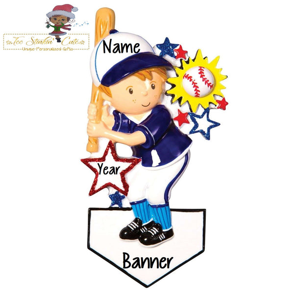 Personalized Christmas Ornament Baseball/ Boys/ Sports/ Kids/ Play/ Game + Free Shipping!