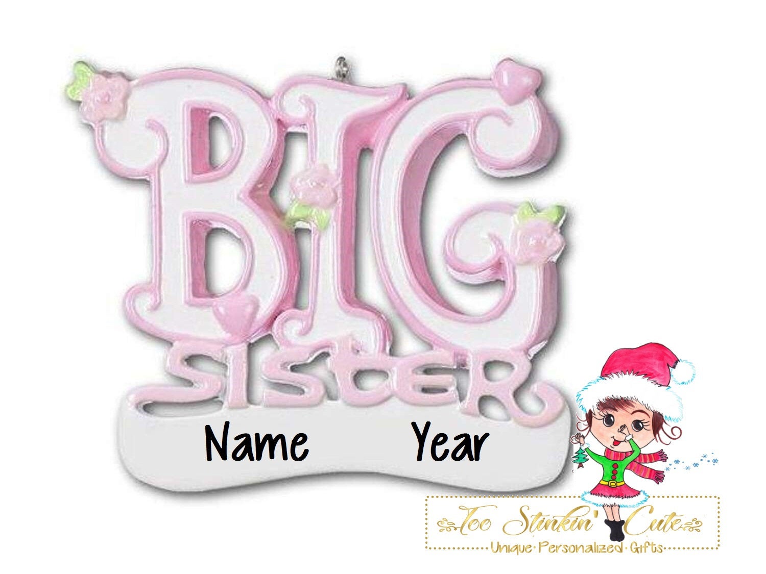 Christmas Ornament Big Sister/ Sibling/ New Baby/ Newborn/ Child - Personalized + Free Shipping!