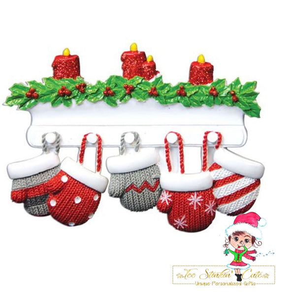 Personalized Christmas Ornament Stockings Mitten Family of 5/Best Friends/ Coworkers + Free Shipping!