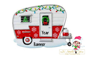 Christmas Ornament RV/ Camper Camping Travel Motorhome Pull Behind Popup - Personalized + Free Shipping!