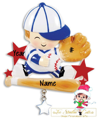 Personalized Christmas Ornament Lil Slugger/ Baseball/ Sports/ Kids/ Play/ Game + Free Shipping!