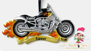 Christmas Ornament Motorcycle/ Harley/ Hog/ Bike/ Men/ Riding - Personalized + Free Shipping!