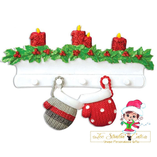 Personalized Christmas Ornament Stockings Mitten Family of 2/ Couple/ Newlywed/ Best Friends + Free Shipping!