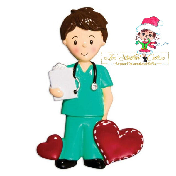 Personalized Christmas Ornament Male Nurse/ Medical/ Scrubs/ RN/CPN/ NP/ Doctor + Free Shipping!