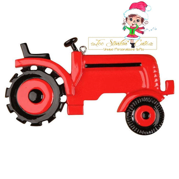 Personalized Christmas Ornament Red Tractor Equipment Farm Farmer Boys Kids + Free Shipping!