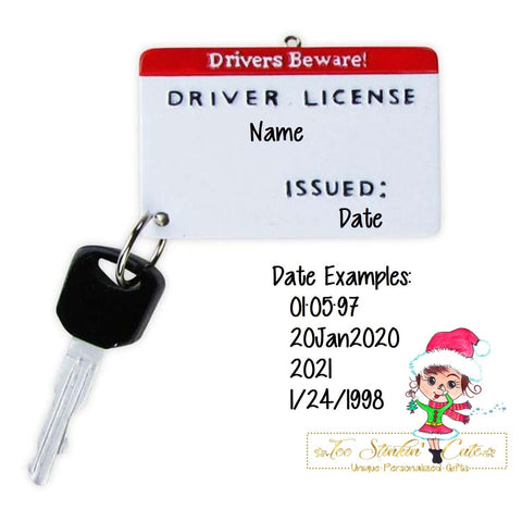 Christmas Ornament Driver's License/ New Driver/ Learners Permit/ High School - Personalized + Free Shipping!