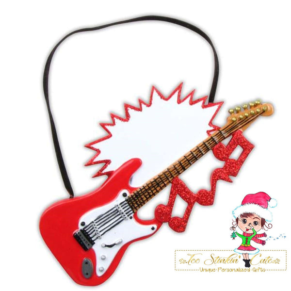 Personalized Christmas Ornament Electric Guitar Music Band + Free Shipping!