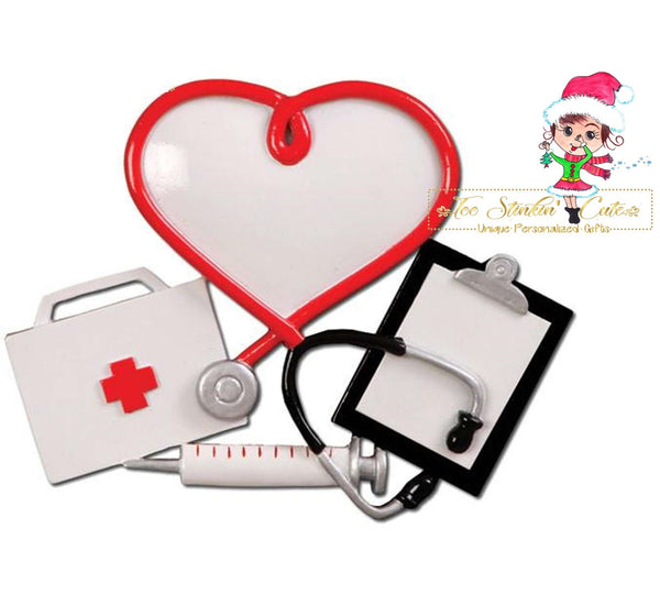 Personalized Christmas Ornament Female Nurse + Free Shipping! / Medical/ Scrubs/ RN/CPN/ NP/ Doctor
