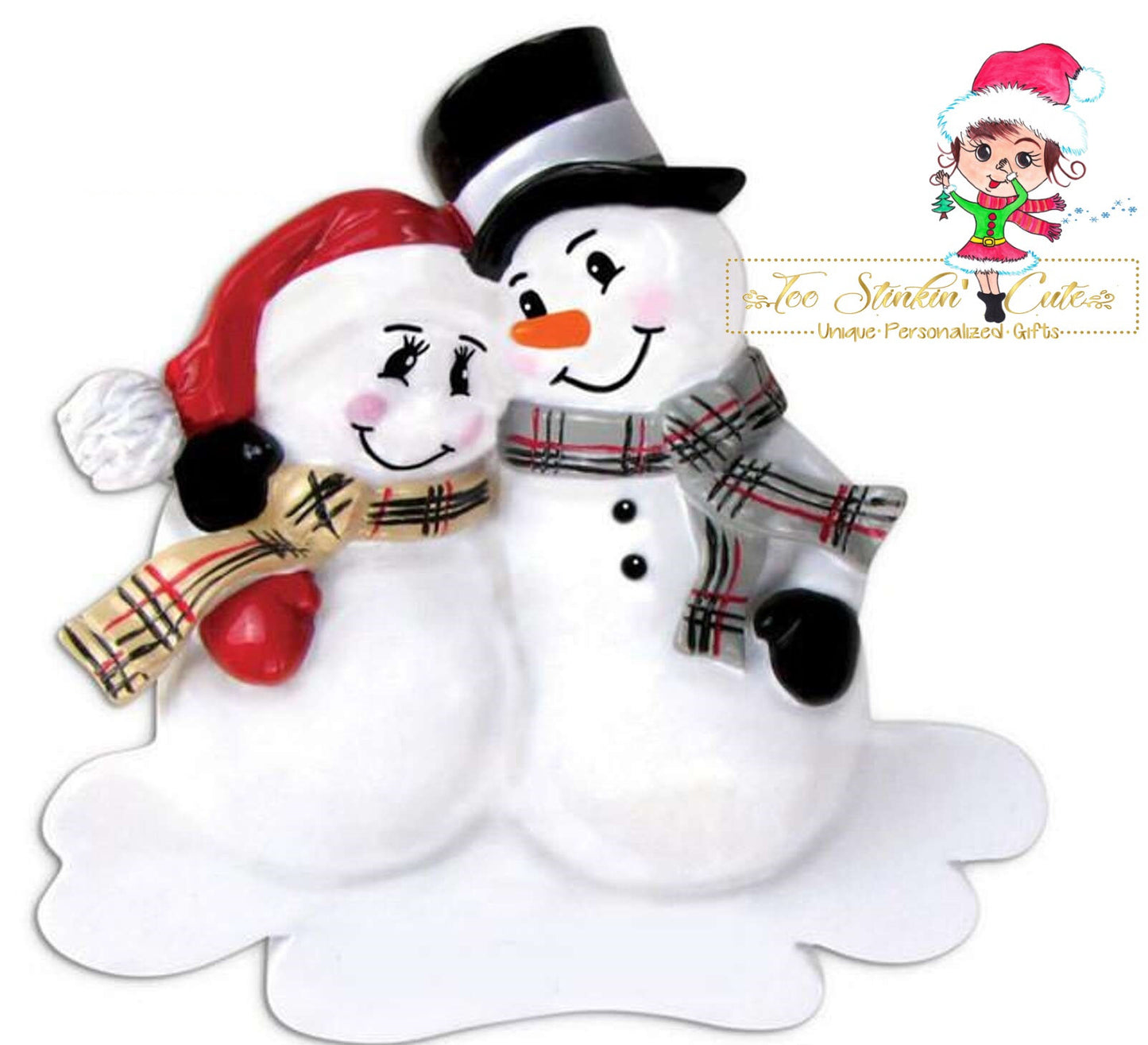 Christmas Ornament Pregnant Expecting Snowman/ Pregnant/ New Baby/ Newborn/ Expecting Baby/ Family of 3- Personalized + Free Shipping!