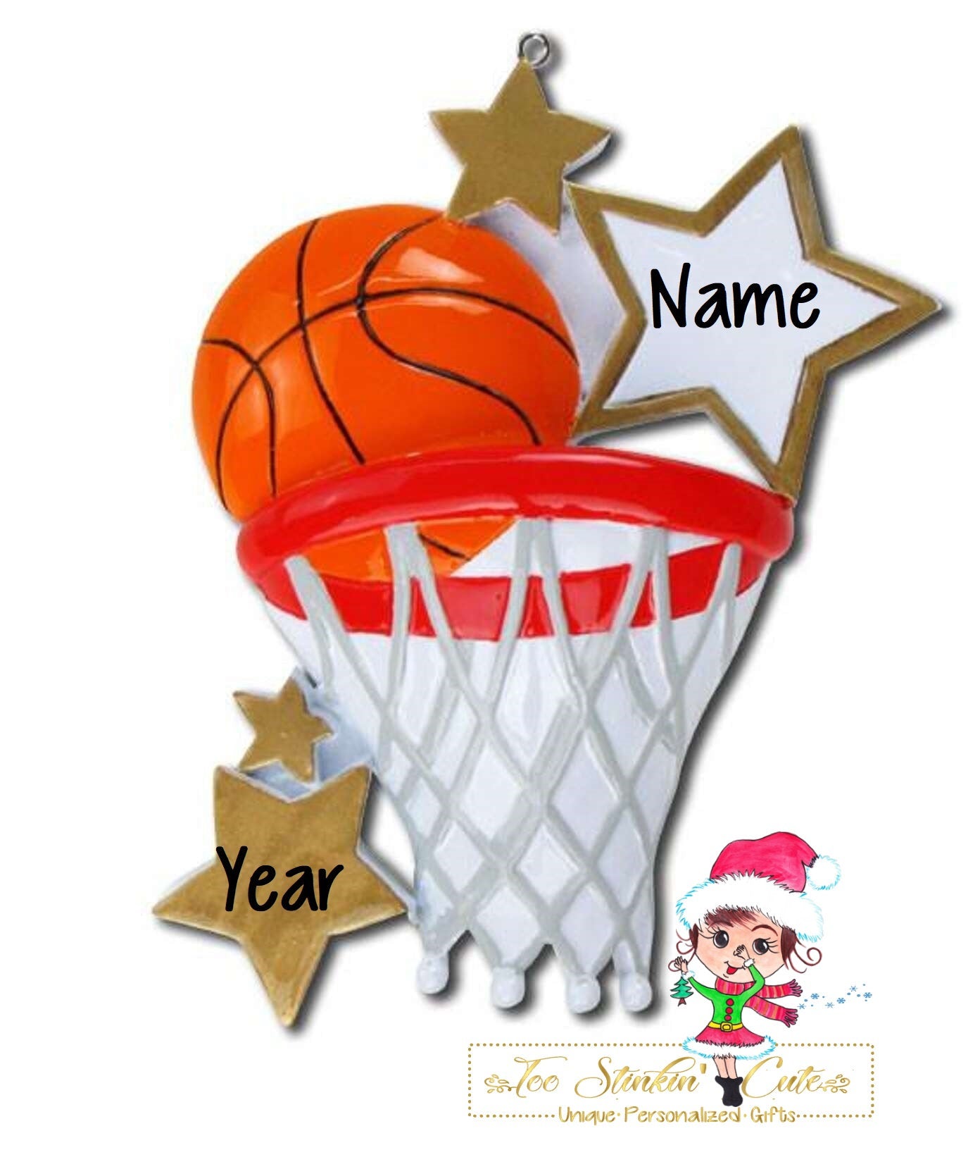 Personalized Christmas Ornament Basketball/ Boys/Girls/ Sports/ Kids/ Play/ Game + Free Shipping!