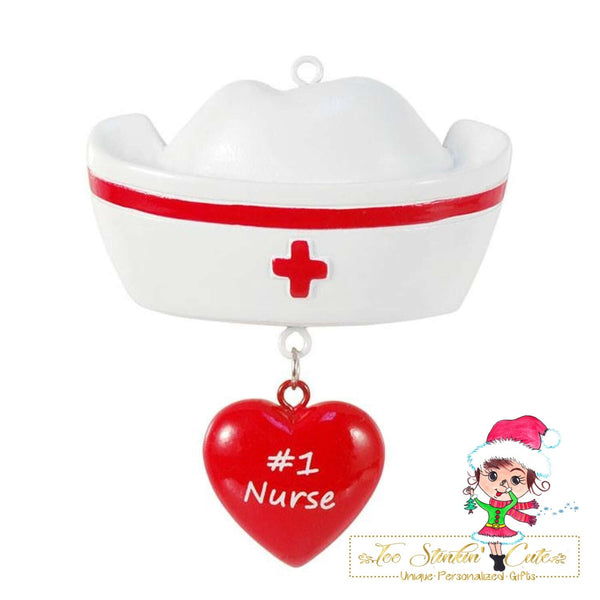 Personalized Christmas Ornament Nurse Hat + Free Shipping! / Medical/ Scrubs/ RN/CPN/ NP/ Doctor