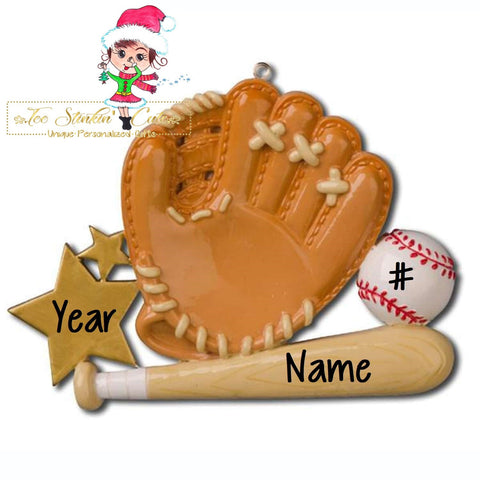 Personalized Christmas Ornament Baseball Glove/ Boys/Girls/ Sports/ Kids/ Play/ Game + Free Shipping!