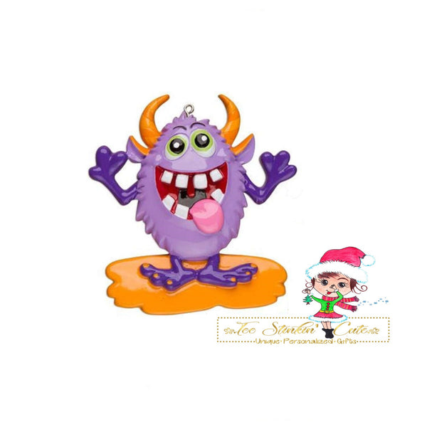 Christmas Ornament Purple Monster/ Children/ Kids/ Boys Girls - Personalized + Free Shipping!