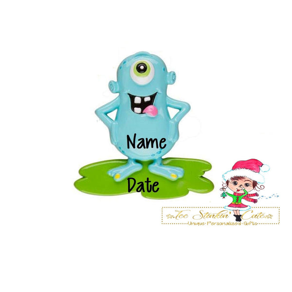 Christmas Ornament Blue Monster/ Children/ Kids/ Boys Girls - Personalized + Free Shipping!