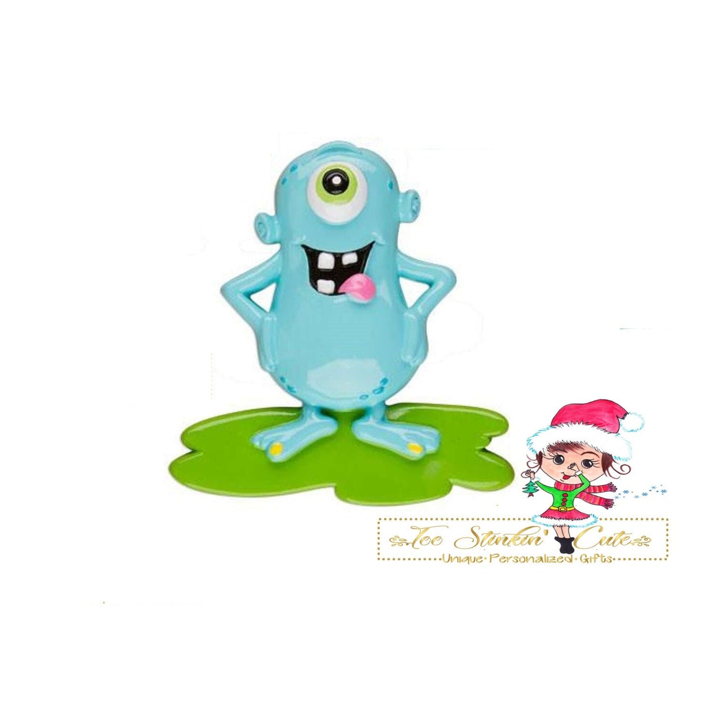 Christmas Ornament Blue Monster/ Children/ Kids/ Boys Girls - Personalized + Free Shipping!