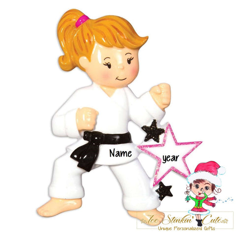 Christmas Ornament Girls Karate/ Sports/ Athletic Ju Jit Tsu Taekwondo- Personalized + Free Shipping!