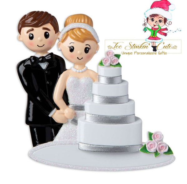 Personalized Christmas Ornament Wedding Cake + Free Shipping! (Marriage Wedding Couple Engaged Just Married)