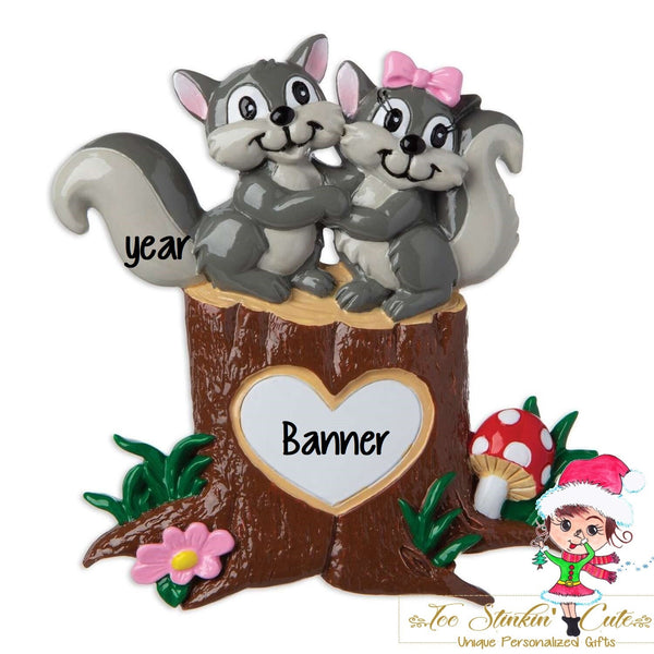 Personalized Christmas Ornament Squirrel Wedding + Free Shipping! (Marriage Wedding Couple Engaged Just Married)