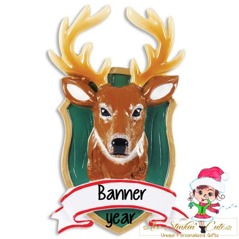 Personalized Christmas Ornament Deer Head Hunting+ Free Shipping! (Hunt, Hunter, Men, Deer, Buck)