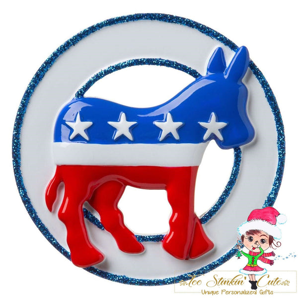 Personalized Christmas Ornament Democratic Donkey + Free Shipping! (Political)
