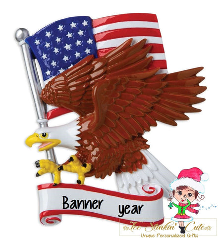 Personalized Christmas Ornament American Eagle USA + Free Shipping! (Men, military)
