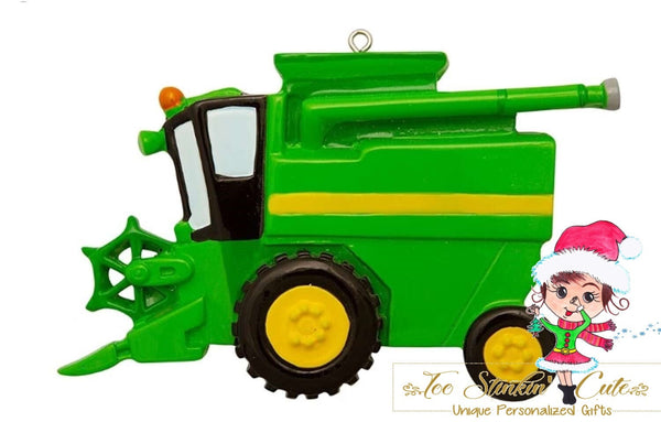 Personalized Christmas Ornament Construction Equipment Farm Farmer Boys Kids Corn Combine Harvester + Free Shipping!