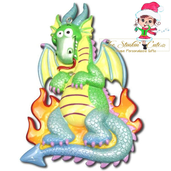 Christmas Ornament Dragon/ Children/ Kids/ Boys Girls - Personalized + Free Shipping!
