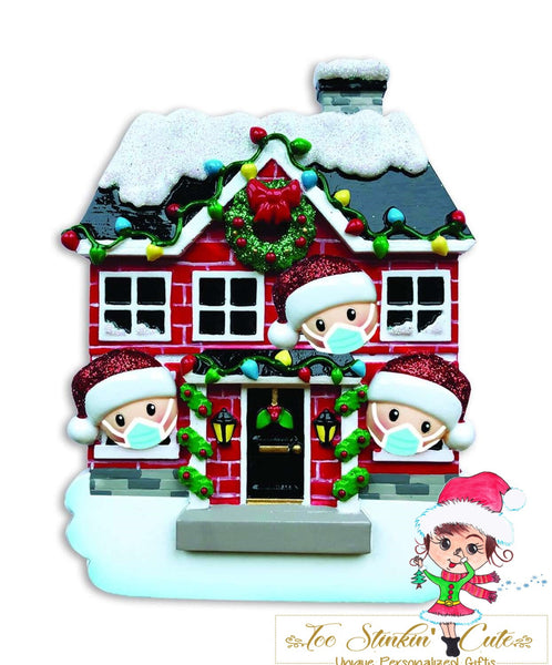 Personalized Christmas Ornament Covid Family of 3 + Free Shipping! (Social Distancing, 6 feet apart, coronavirus, mask)