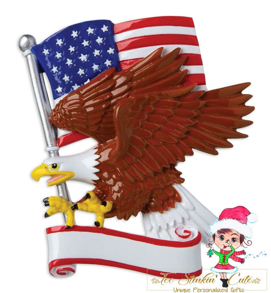 Personalized Christmas Ornament American Eagle USA + Free Shipping! (Men, military)
