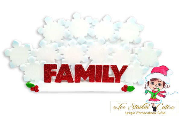 Personalized Christmas Table Topper Snowflake Family of 12 + Free Shipping!