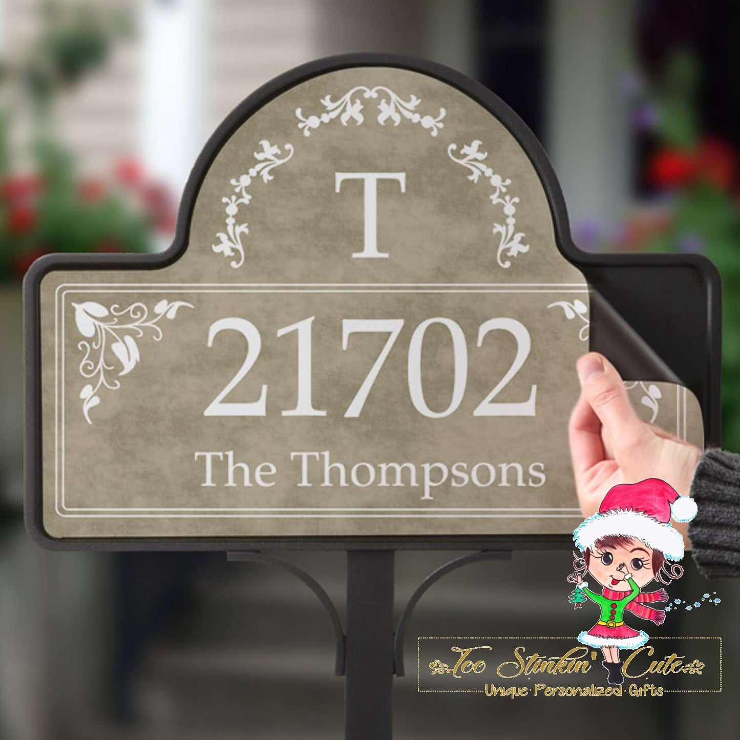 Personalized Custom Magnetic Yard Stake Family Garden Sign Address Number