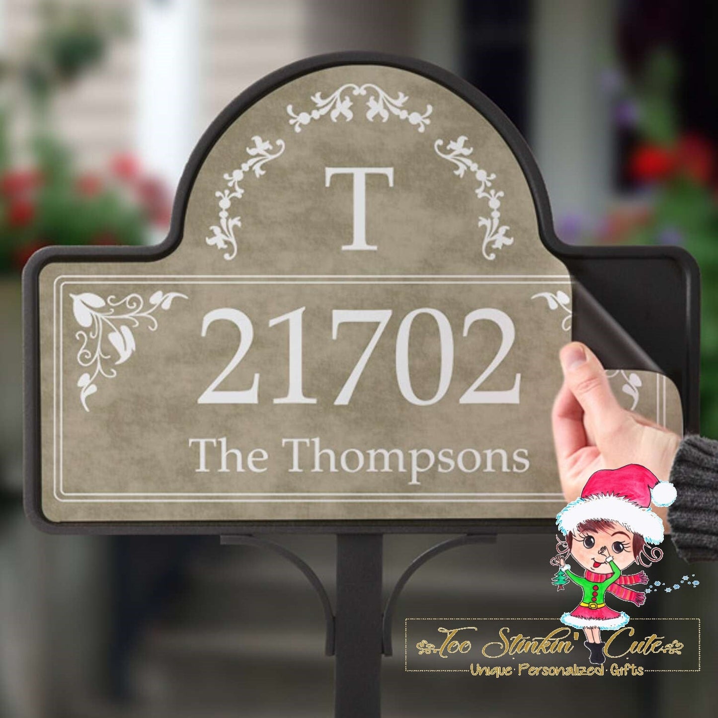 Personalized Custom Magnetic Yard Stake Family Garden Sign Address Number