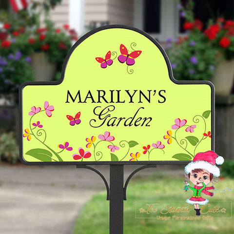 Personalized Custom Magnetic Yard Stake Floral Family Garden Sign