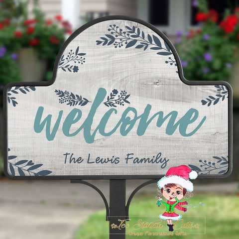 Personalized Custom Magnetic Yard Stake Welcome Family Garden Sign Names