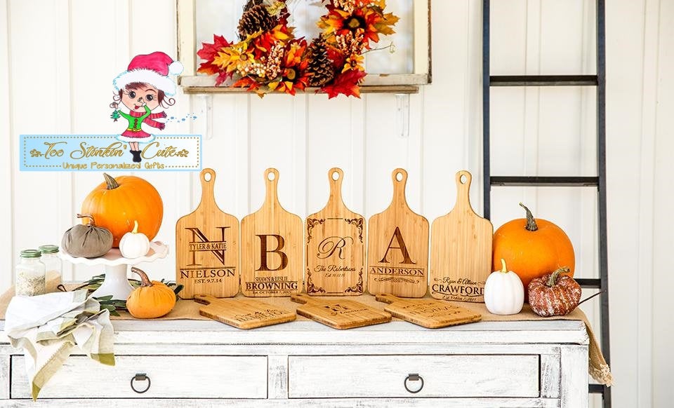 Personalized Handled Bamboo Serving Boards! 8 Amazing Designs! (Cutting Board/ Kitchen/ Chopping Block/ Cheese/ charcuterie board)
