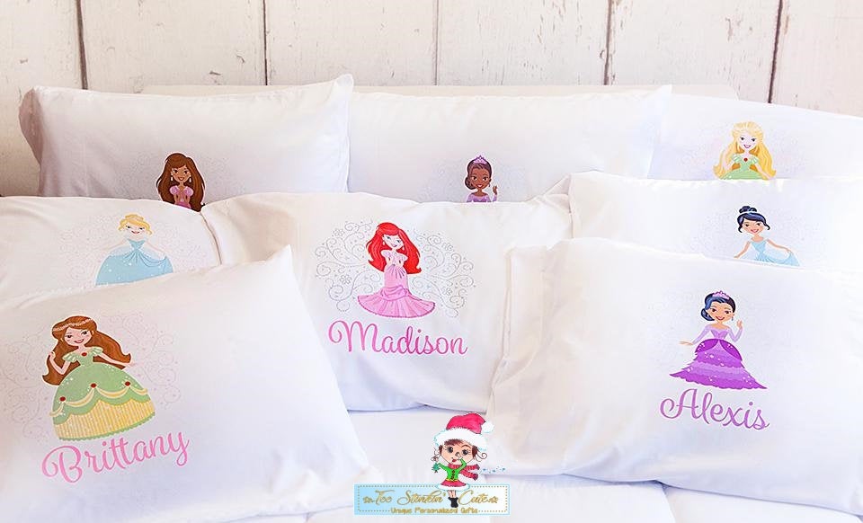 Personalized Princess Pillowcases (Girl, Kids, Daughter, Princess, Fairy, Castle, Grandkids, Pillow)
