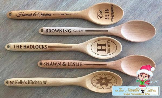 Personalized Decorative Wooden Spoons and Forks (Kitchen, Housewarming, Cook, Chef, Mom, Grandma, Mother's Day)