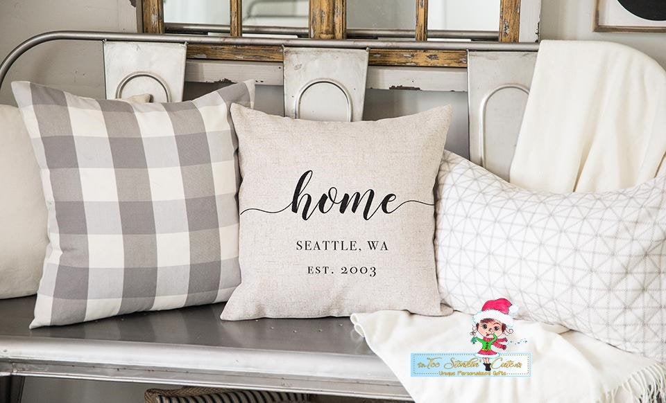 Personalized Farmhouse Style Throw Pillow Covers 18"x18" (Farm House, Grandma, Grandpa, Mom, Dad, Housewarming, Country, Modern, Pillowcase)