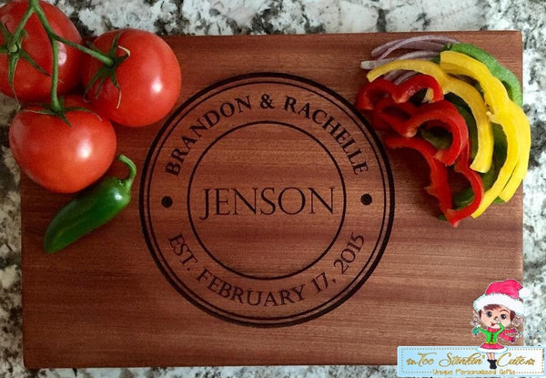 Personalized Beautiful Large Mahogany Cutting Board - 11 Designs (Cutting Board/ Kitchen/ Chopping Block/ Cheese/ charcuterie board)