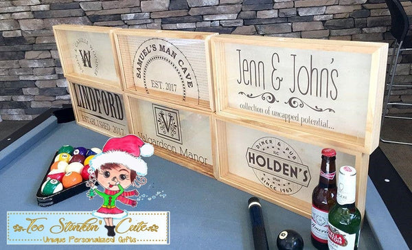 Personalized Beer Bottle Cap Shadow Box - Large (Dad, Grandpa, Papa, Daddy, Father's Day, Man Cave)