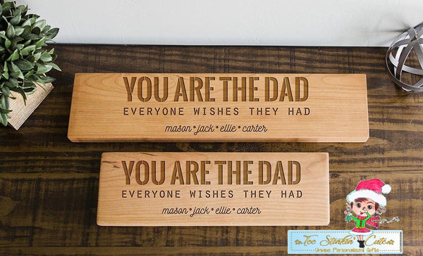 Personalized Laser Engraved Hardwood Signs for Dad and Grandpa (Father's Day, Papa, Daddy, Custom)