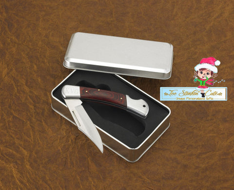 Personalized Yukon Wood Handle Pocket Knife (Father's Day, Dad, Papa, Grandpa, Daddy, Custom, Hunting, Fishing)