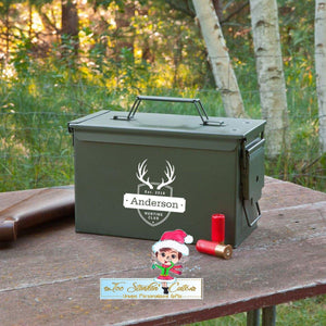 Personalized Metal Ammo Box - Multiple Designs (Men, Grandpa, Dad, Papa, Fathers Day, Man Cave)